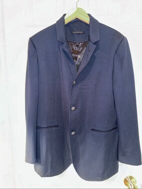 John Varvatos Navy Blue Sport Coat - Three-Button Blazer